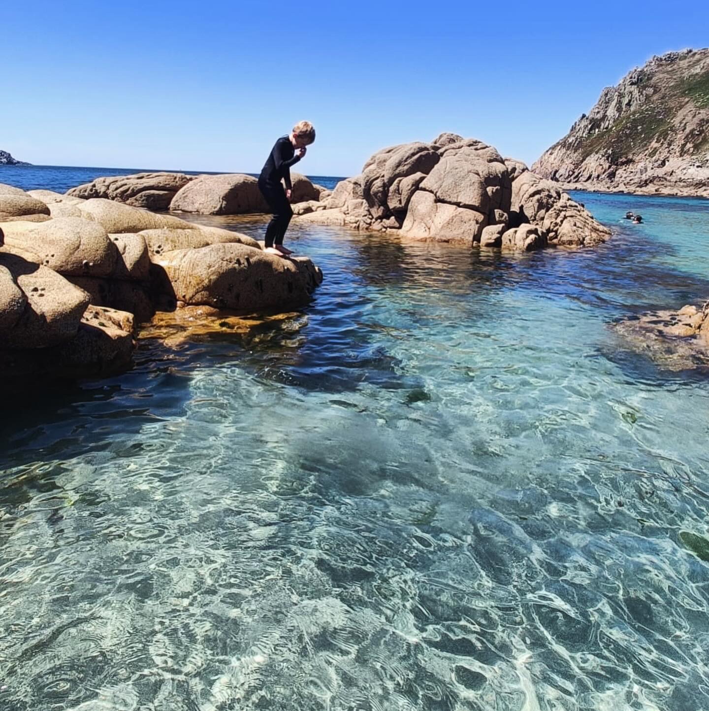 Exploring the rock pools near Cot Valley Hideaway