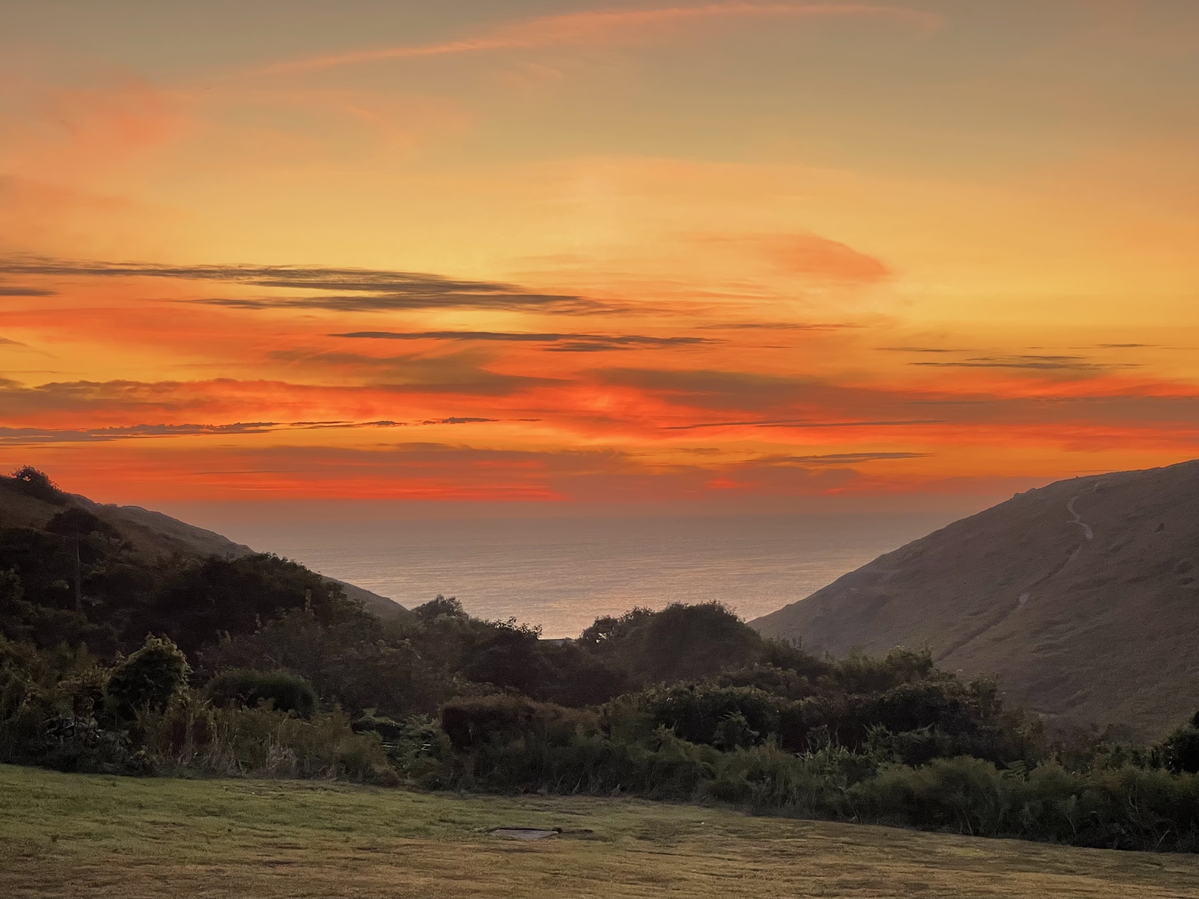 Sea-view camping pods at Cot Valley Hideaway