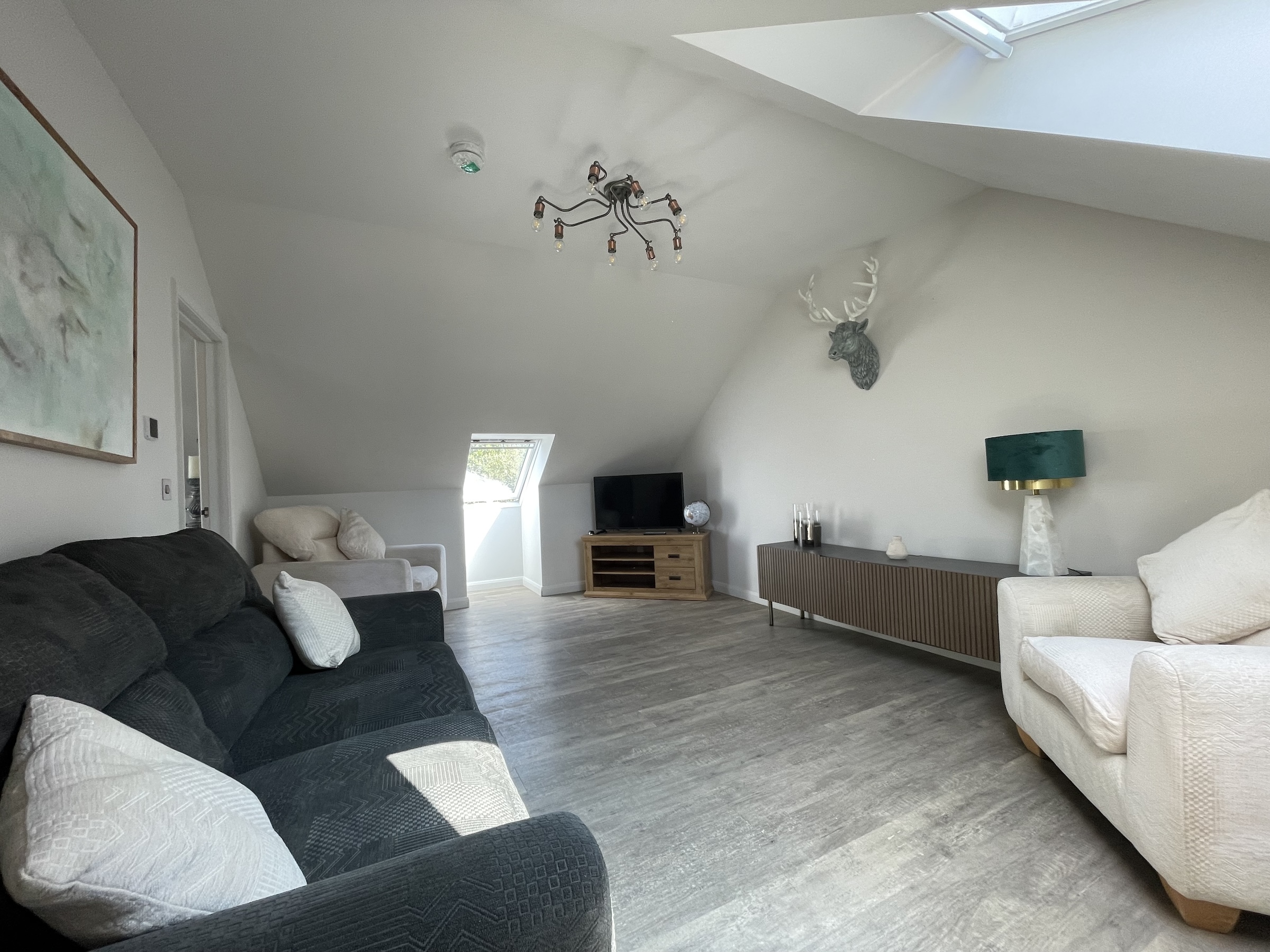 Living space inside The Hideaway lodge